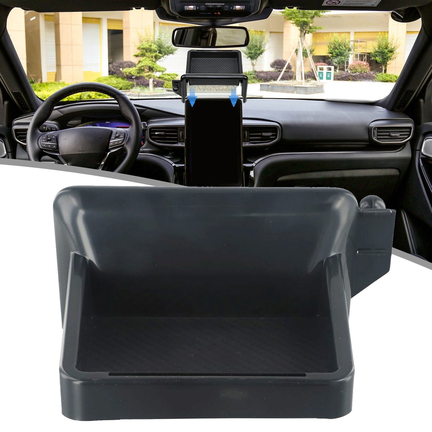 for Ford Explorer 2020-2024 Car Navigation Screen Rear Storage Box Holder Tray