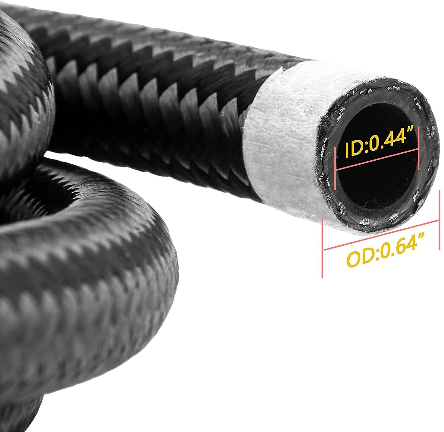 16ft AN6-6AN Black Stainless Steel Braided Oil Fuel Cable + Accessories, Hose, and Adapter