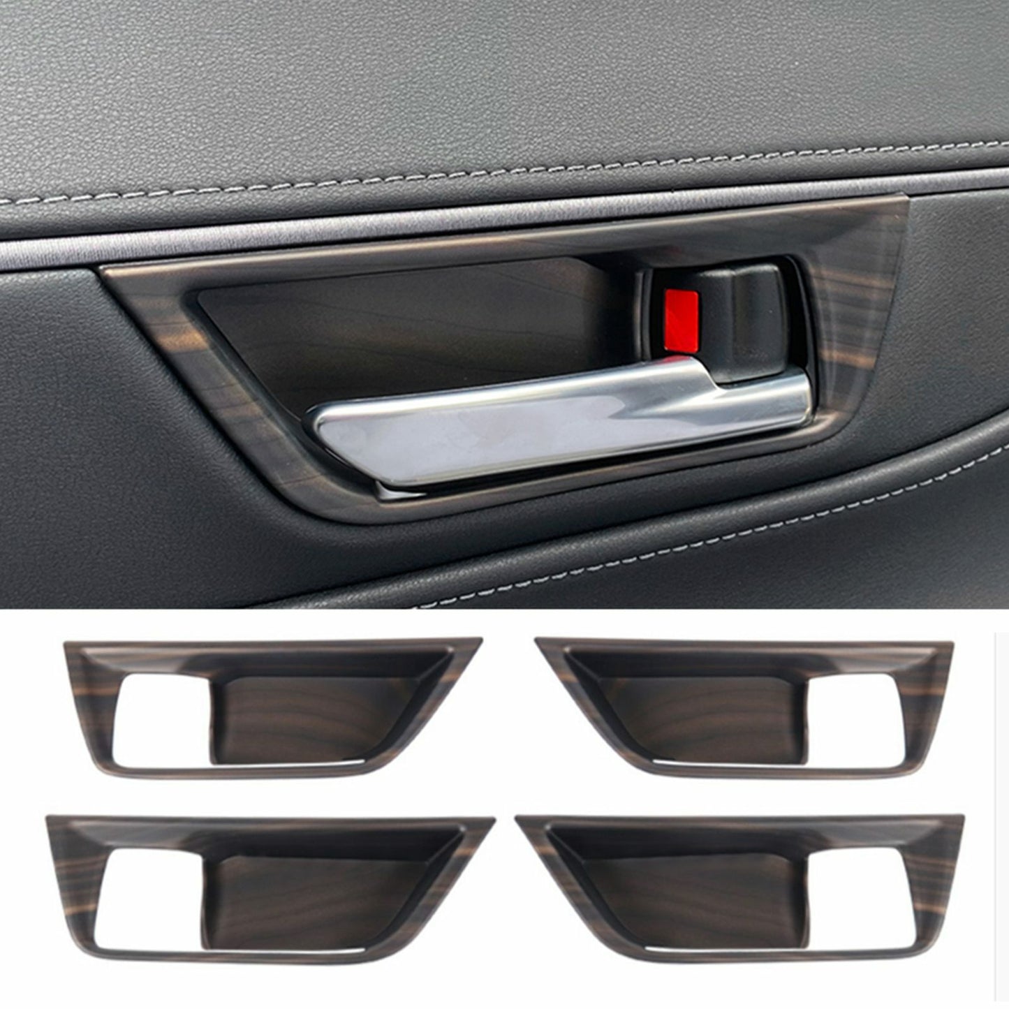 for Toyota Venza 2021 2022 Wood Grain Interior Door Handle Bowl Cover Trim AT