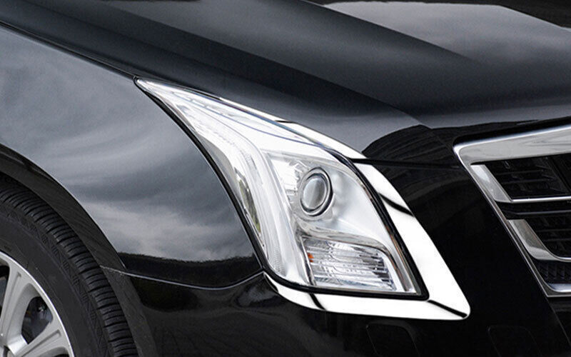 for Cadillac XTS 2013-2017 Chrome S.Steel Front Headlight Lamp Eyebrow Trims 4pc