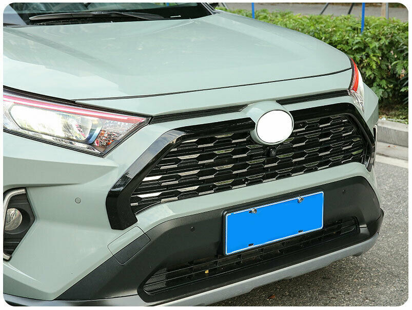 for Toyota RAV4 2019-2022bright black Front Center Mesh Grille Grill Strip Cover