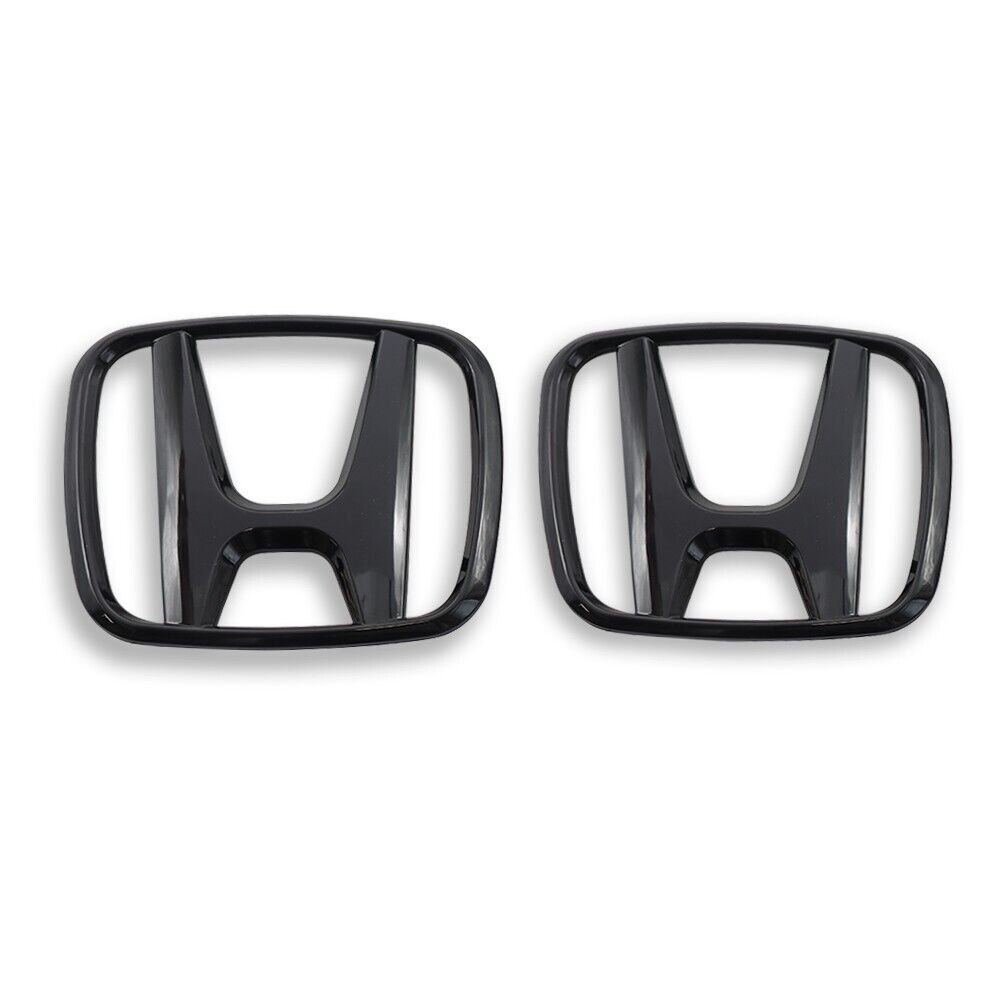 SET 2021-2023 for Honda for Civic Front Rear Emblem H+ FE Badge Gloss Black