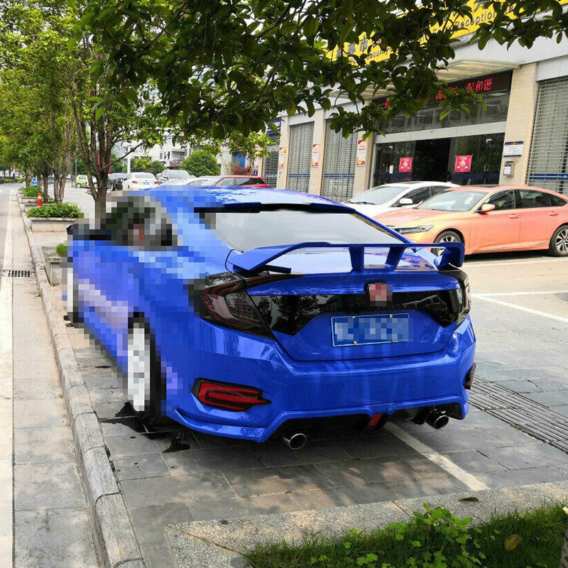 for Honda for Civic Sedan 2016-2021 Blue Car Rear Trunk Spoiler Aircraft Wing Flap