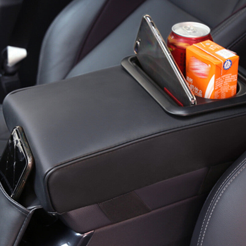 1-Piece Car Armrest Box Cushion Pad Center Console Cover with Cup Holder ( )