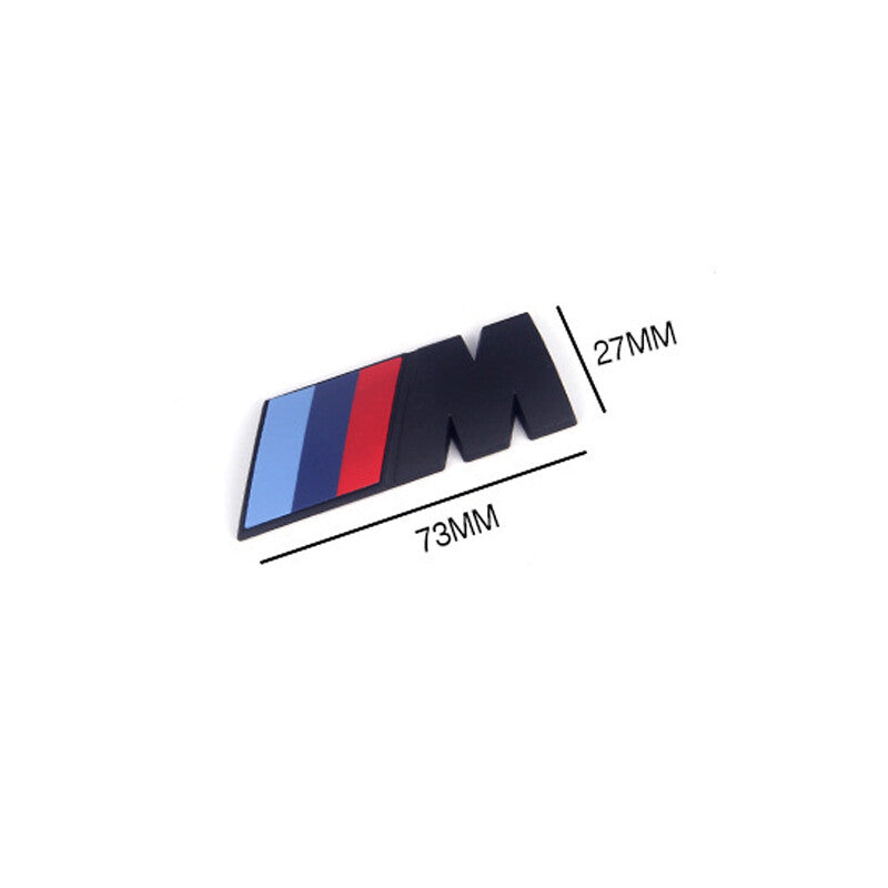 Medium-sized engraved decal badge set for BMW matte black M Series trunk