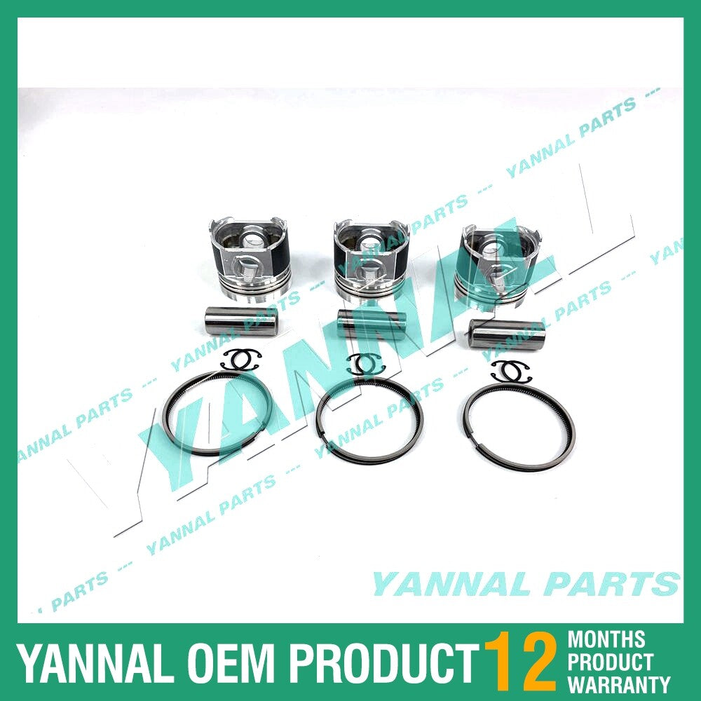 3-piece piston with piston rings + 0.5 mm for Kubota D1101 engine (oversized)