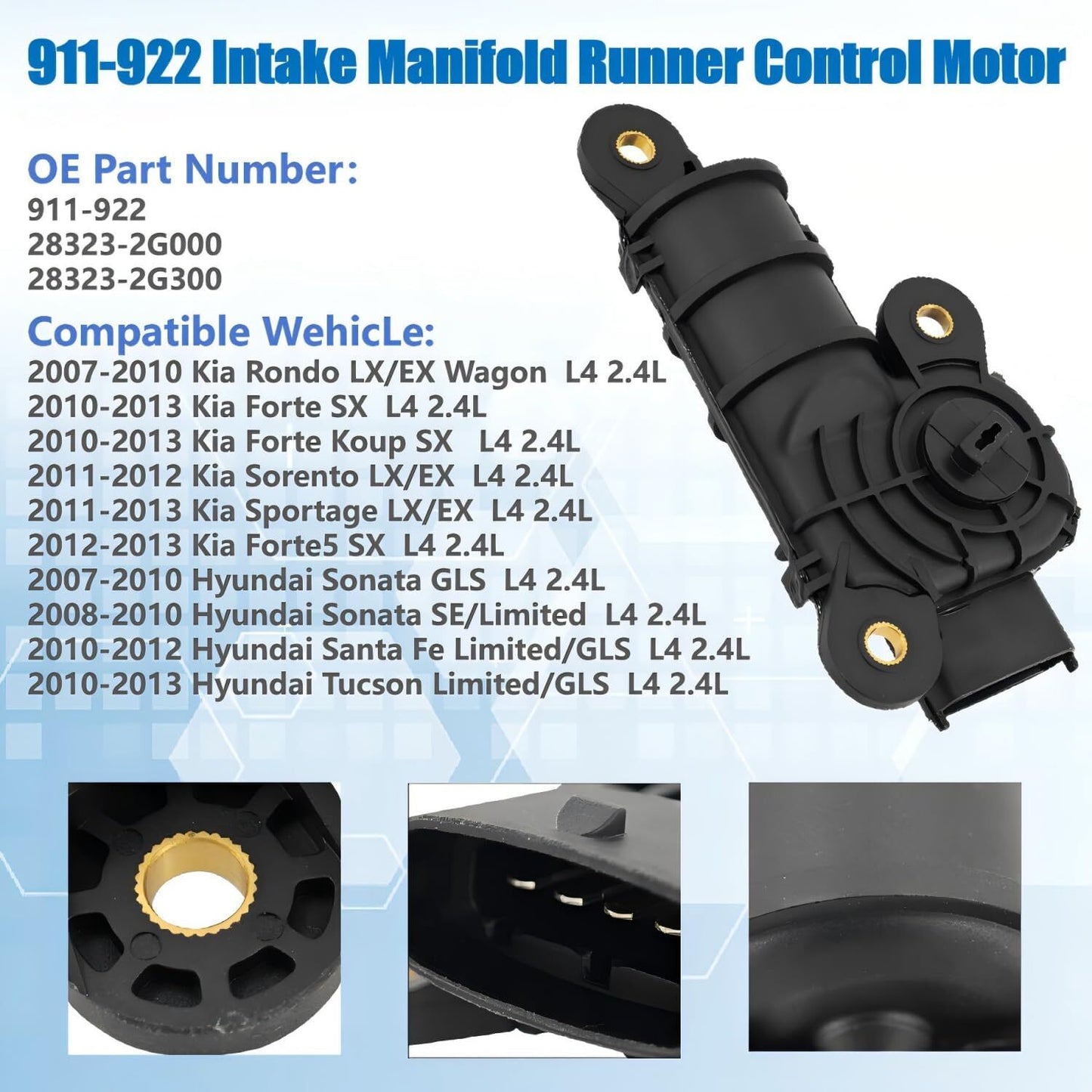 For 911-922 Engine Intake Manifold Runner Control Motor