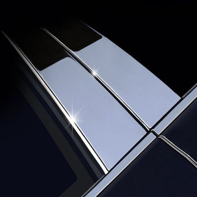 Chrome Pillar Posts for Hyundai Kona 2018-23 6pc Set Door Trim Mirror Cover Kit