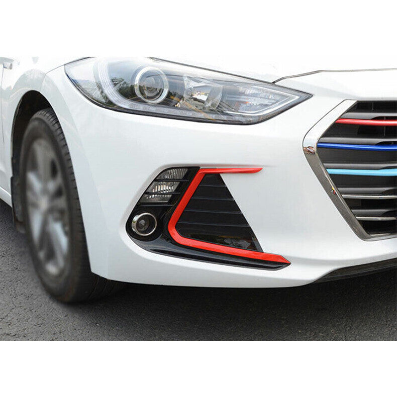for Hyundai for Elantra 2017-2018 Black Red Front Fog Light Bezel Lamp Frame Cover