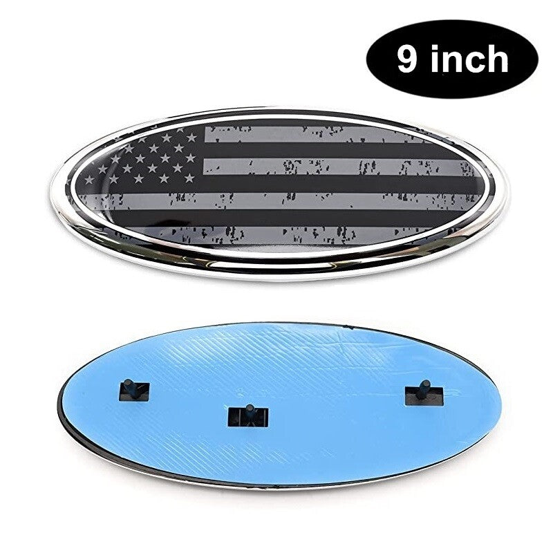 2pcs 9inch for ford F150 US Flag Front Grille Tailgate Emblem Oval Badge Decals