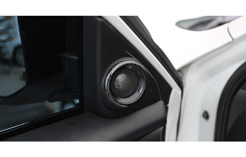 A Post Speaker Frame Cover Trim 2 for Honda for Civic 2016-2021 Steel Carbon Fiber
