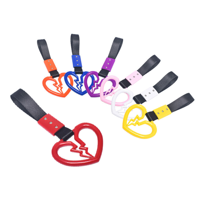 Devil Broken Heart Ring Train Handle Strap Charm Tool Car Tsurikawa Orange