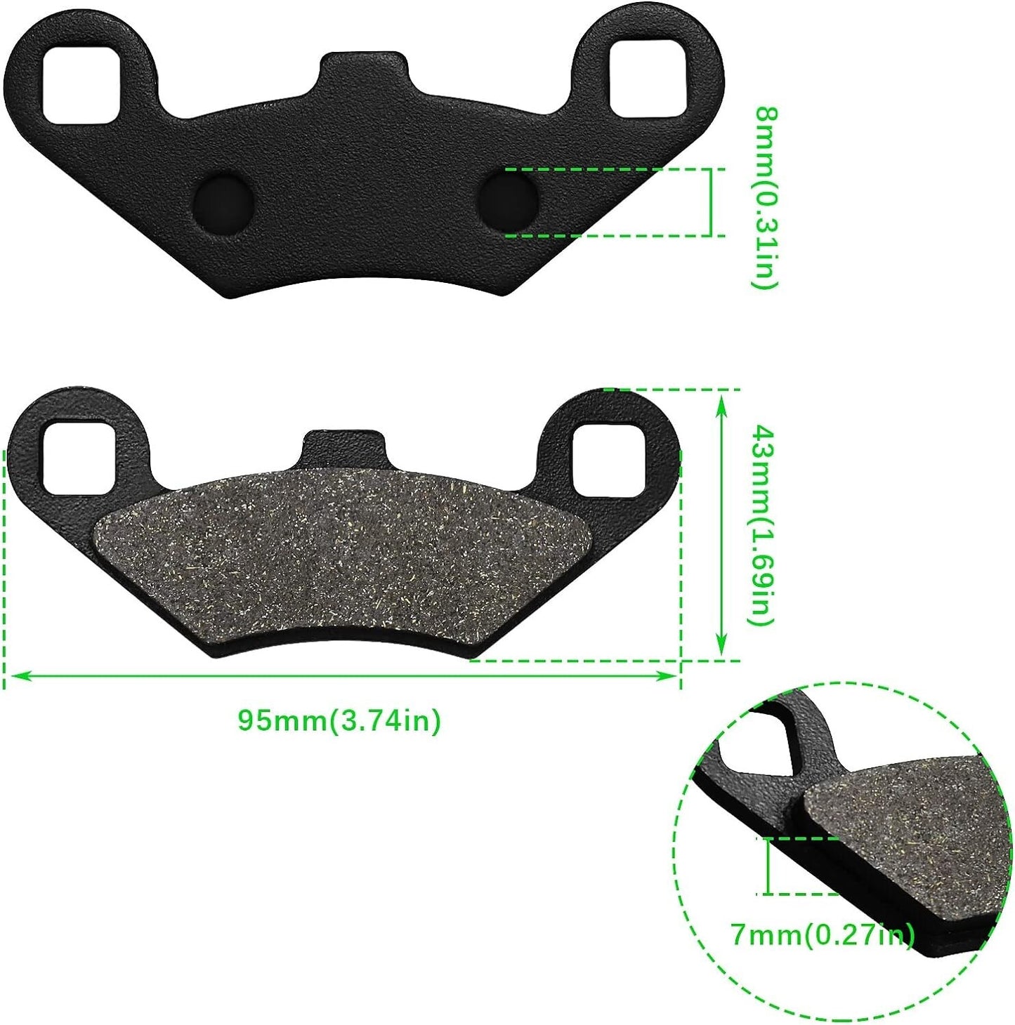 Front and Rear Brake Pads for POLARIS Sportsman 800 EFI 2010-2013/Sportsman 570