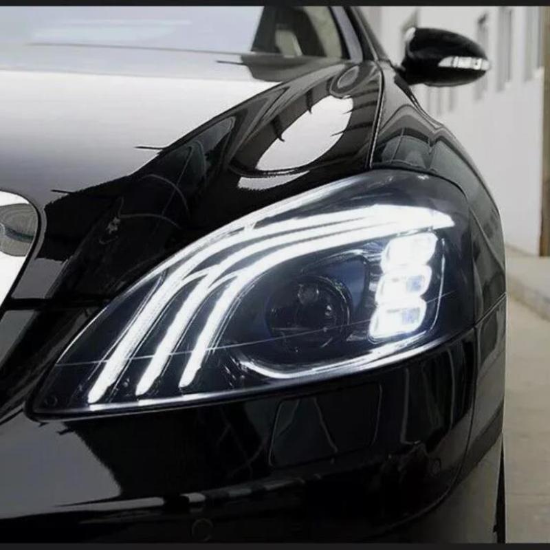 LED headlight assembly for Mercedes-Benz W221 2006-2009 S-Class, upgraded turn signal lights.
