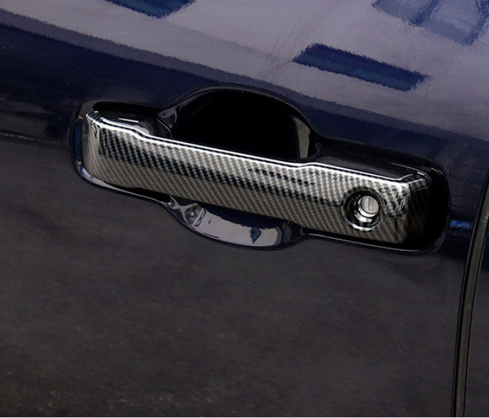 Carbon fiber exterior door handle cover trim for Toyota Tundra 2022 - 2024
