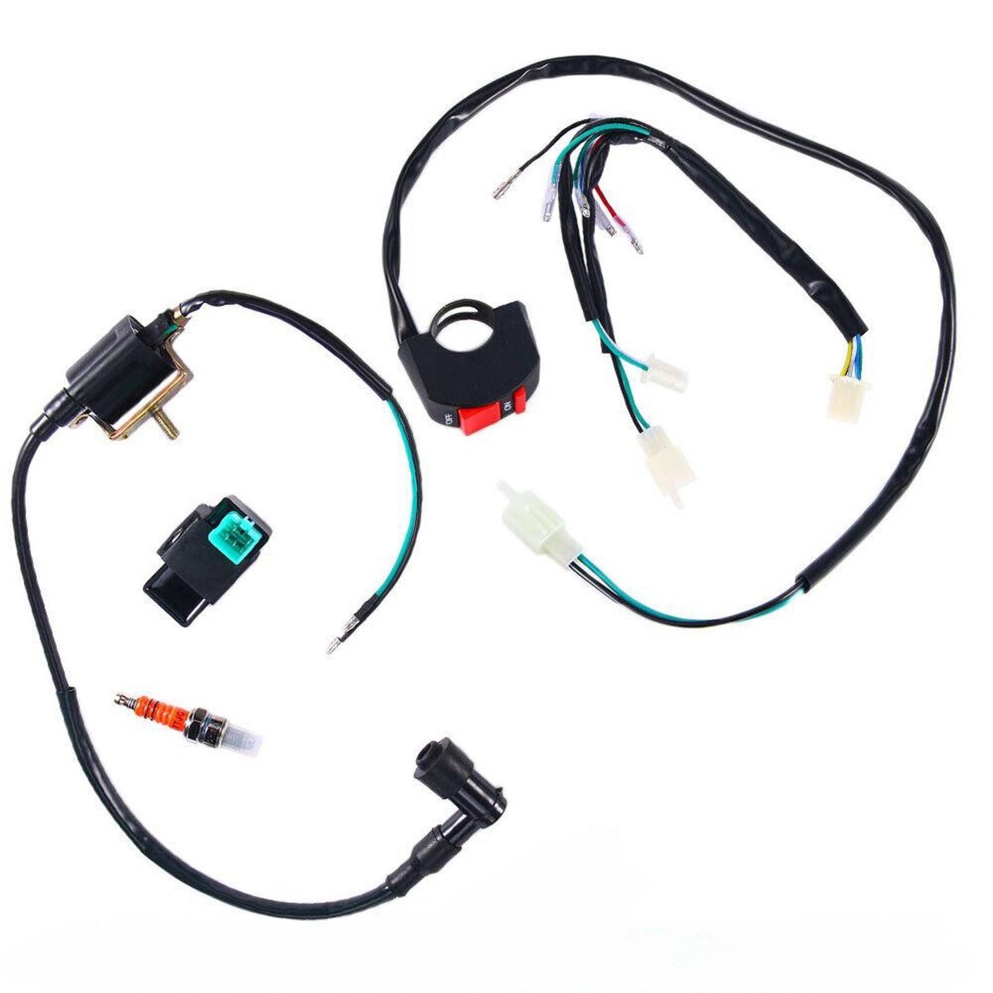 Ignition Coil Harness Kill Switch CDI Spark Plug For 110CC 125CC 140CC Dirt Bike
