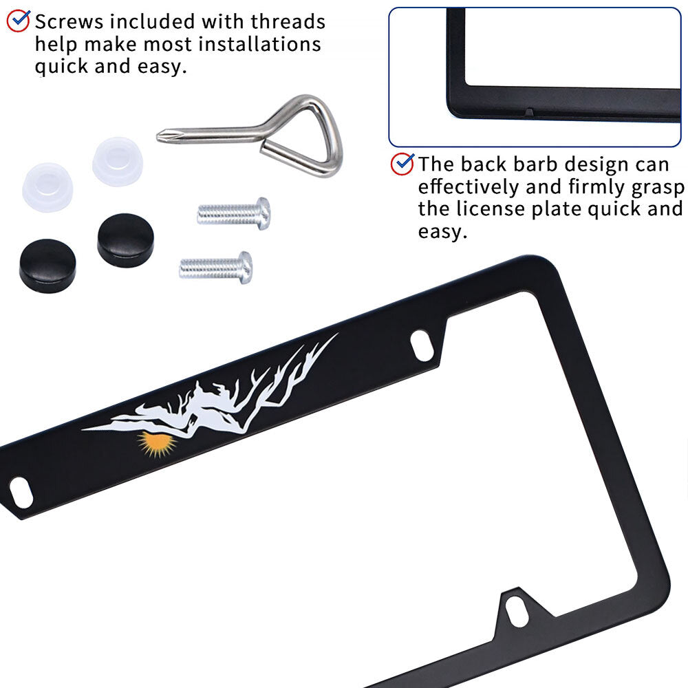 2x for ford Accessories Snow Mountain & Sun Raised License Plate Frame Covers