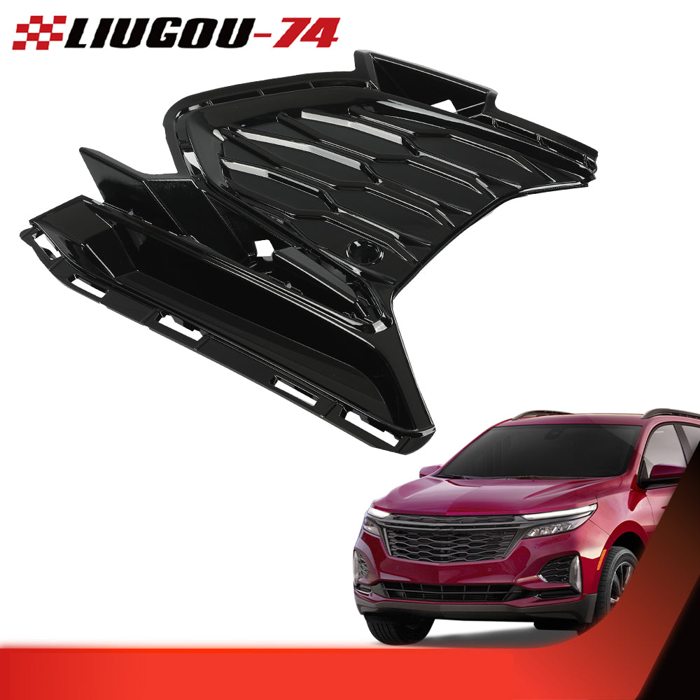 Front bumper grille fog light cover with holes, left side fits 21+ for Chevrolet Equinox RS