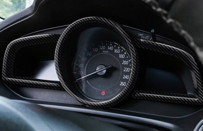 for Mazda 3 Axela 2014-2019 Carbon Fiber Style Dashboard Panel Frame Cover Trim