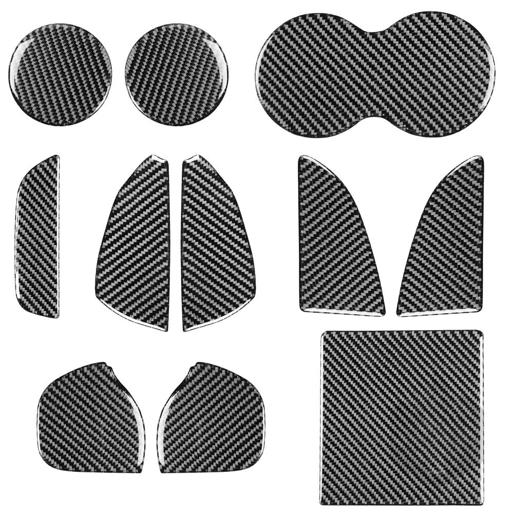 11Pcs Door Slot Pad Trim Cover Decor Carbon Fiber for Dodge for Challenger 2015-2020