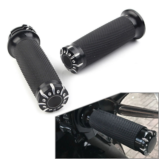 1 Handlebar Hand Grips for Harley Dyna Sportster XL883 1200 Softail 96-17 Black
