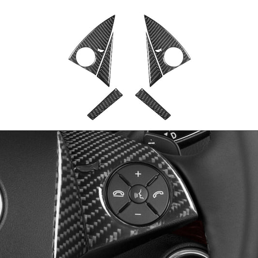 4X Carbon Fiber Steering Wheel Trim for Mercedes R-Class 2009-2012 Type C