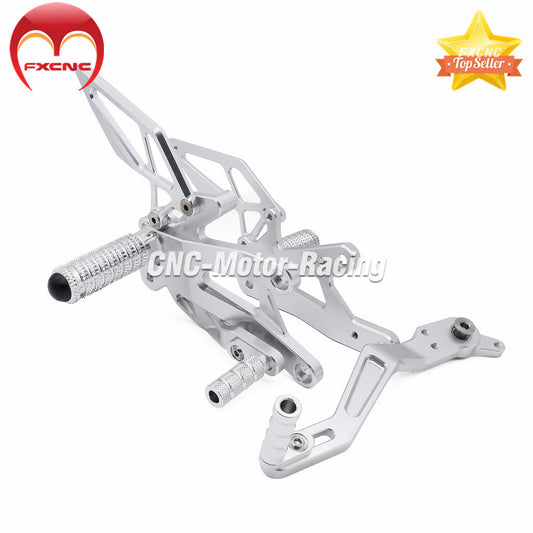 CNC geared foot pedals, foot spikes, and footstools are suitable for Zontes 703RR aluminum motors.