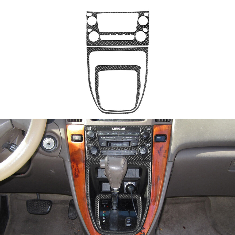 Carbon Fiber Interior Central Console Cover Trim for Lexus RX300 1998-2003 TypeA