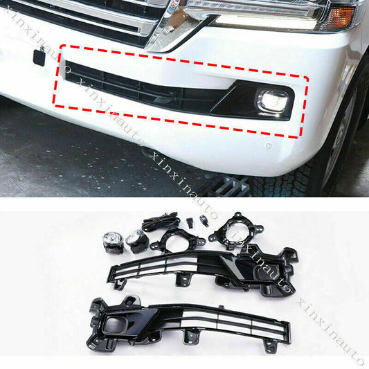 For 2016-21 for toyota for Land Cruiser LC200 Black Bumper Front fog lights Assembly Kit