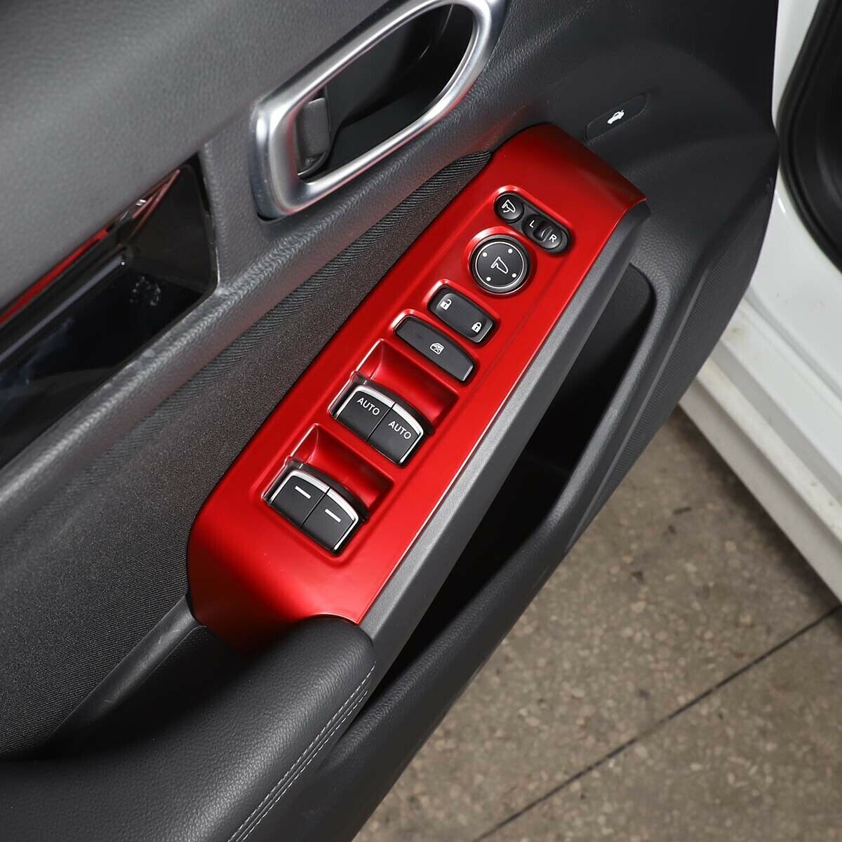 Red ABS Window Lift Switch Button Panel Cover Fit for Honda for Civic 11th 2022 2023