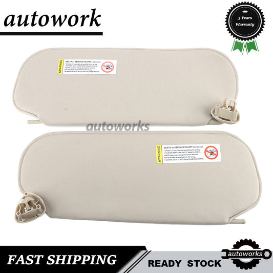 for Chevy Express for GMC Savana 1999-2019 Pair Gray Left Right Sun Visor w/o Light