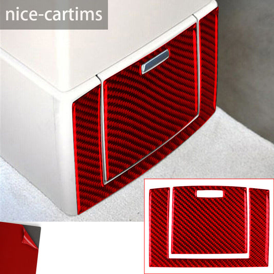 Red Carbon Fiber Rear Central Console Lower Panel Cover for BMW X3 E83 2004-2010