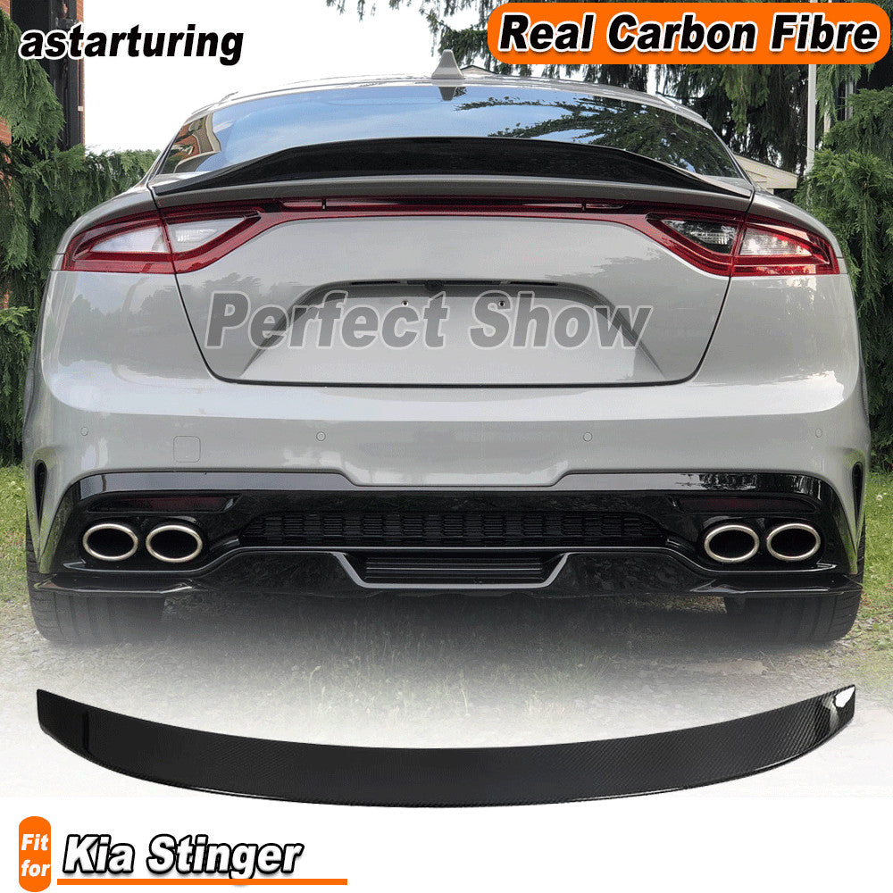 Fit for Kia Stinger 2018-2023 REAL CARBON FIBER Rear Trunk Spoiler Boot Wing Lip