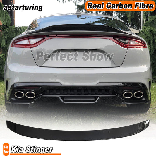 Fit for Kia Stinger 2018-2023 REAL CARBON FIBER Rear Trunk Spoiler Boot Wing Lip