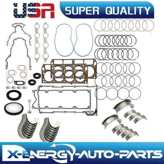 Engine Rebuild Re-Ring Kit Fits 1999-2017 for GMC Gen III 4.8L 5.3L 6.0L 12558178