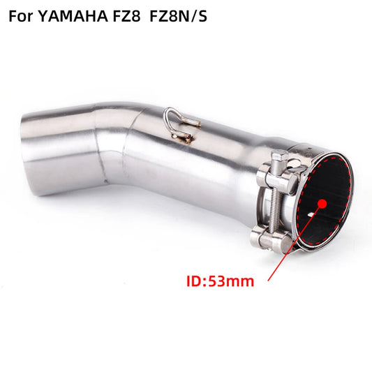 51mm Stainless Mid Pipe Slip-On Exhaust Connector for Yamaha FZ8/FZ8N/FZ8S