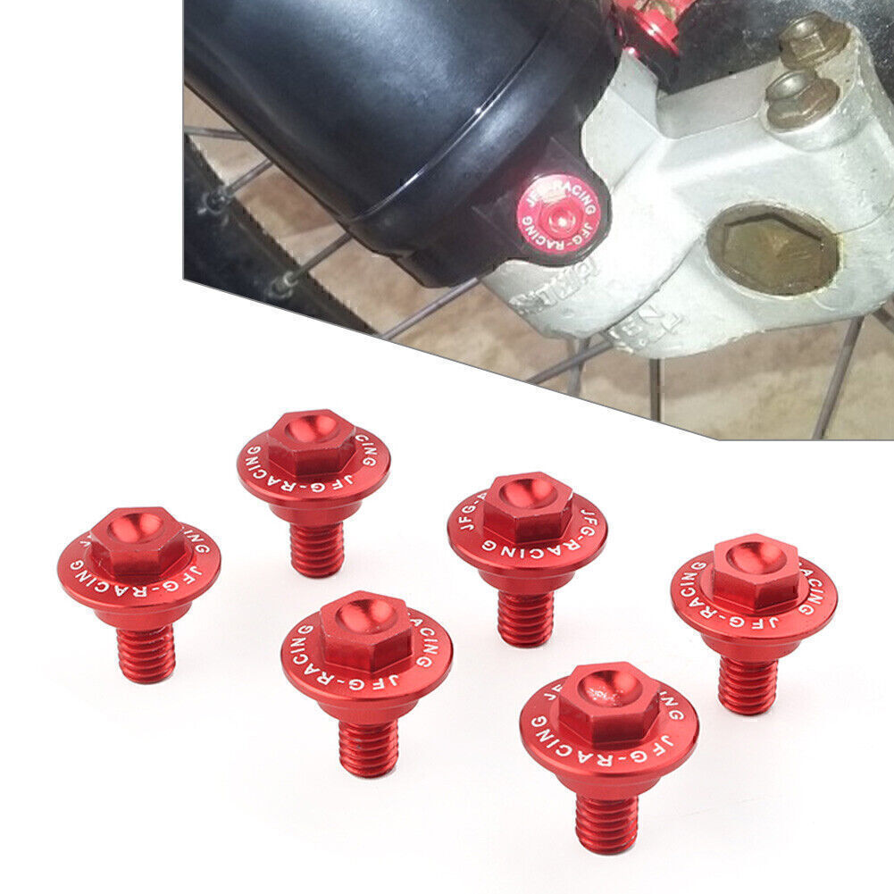 6x Red Front Fork Guard Bolts Screw Fit for Honda CR125 250 CRF250R 250X 450R