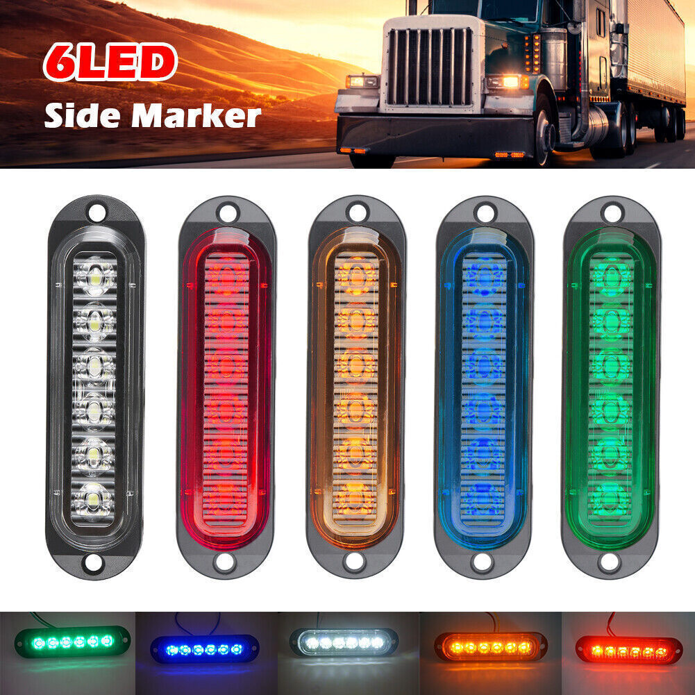 10PCS 6-LED Clearance Lights Side Marker Lamp For Truck Trailer Caravan Lights