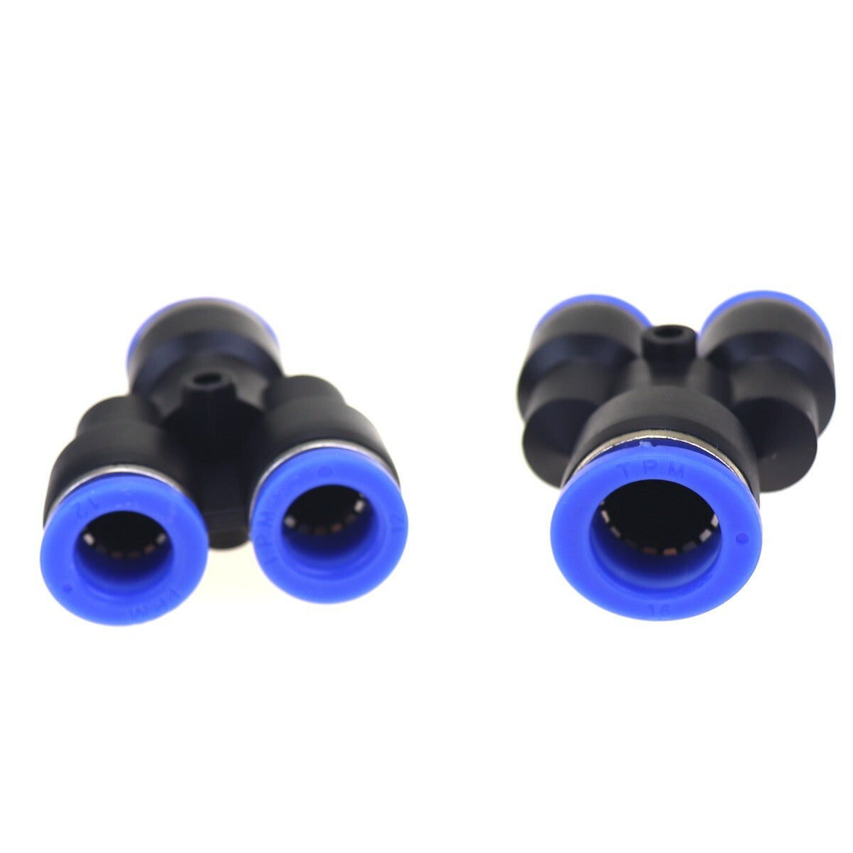 2-piece pneumatic reduction Y-type combined air push type 3-way connector pipe OD 5/8 to 1/2