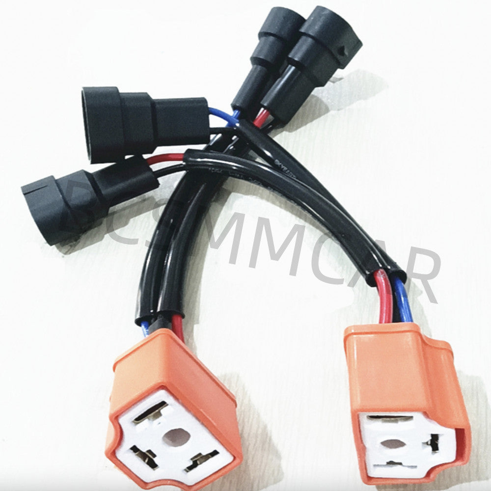2PCS H4 to 9005 9006 Car Headlight Conversion Harness Socket Adapter Plug