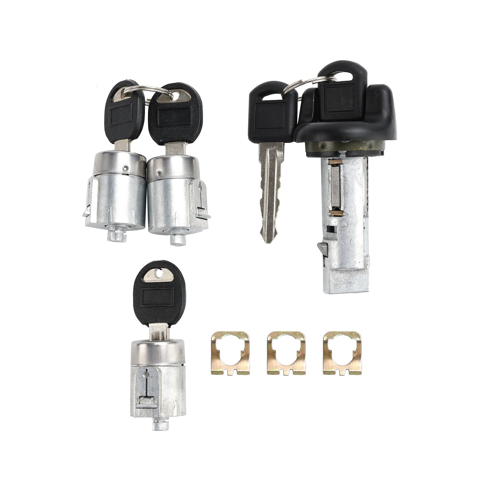 Ignition switch cylinder and 3-door lock set with 2 buttons for Suburban Tahoe 98~99