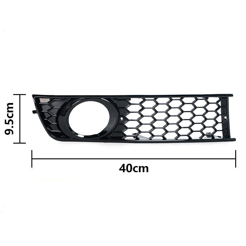 1 Pair Front Bumper Side Fog Light Hex Grilles for Audi A4 B6 2001-2005