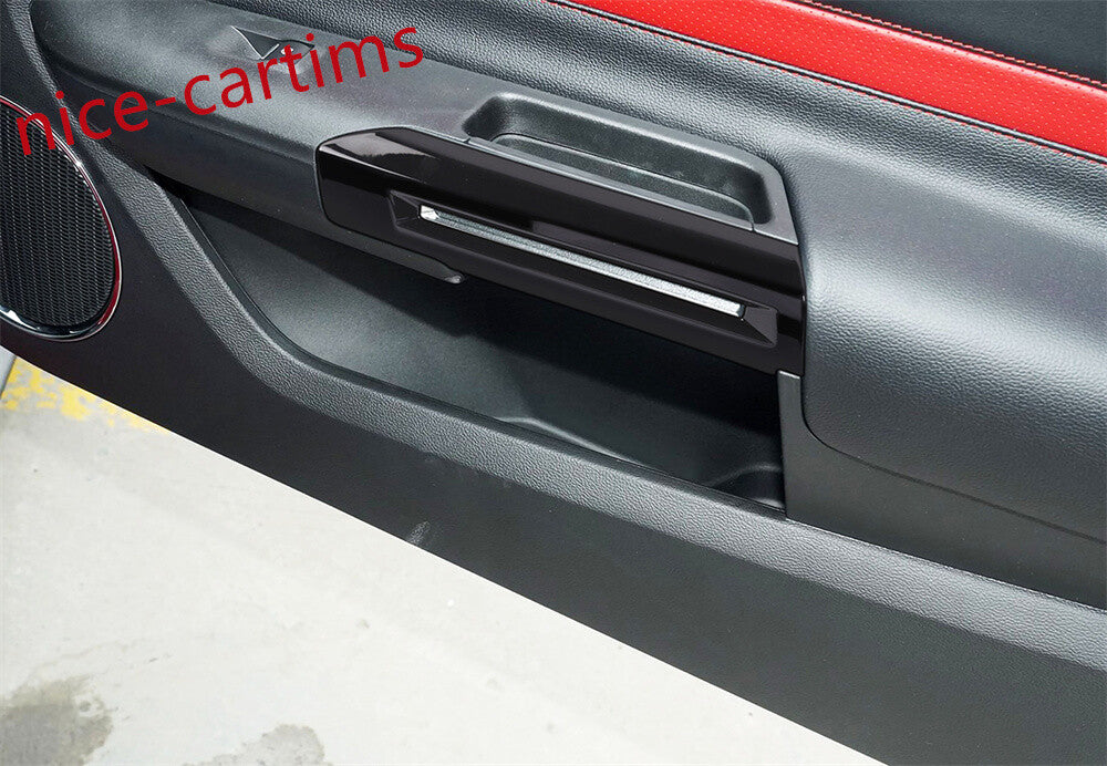 for Ford for Mustang 2015-2023 Interior Door Armrest Handle Panel Cover ABS Black¡Á2