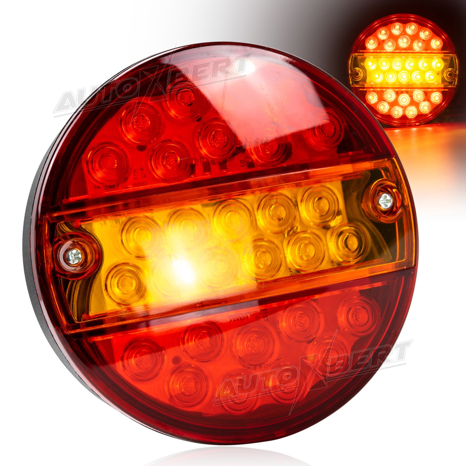 LED Trailer Rear Light Round Tail Lamp Stop Turn Light Lorry Caravan Van Tractor