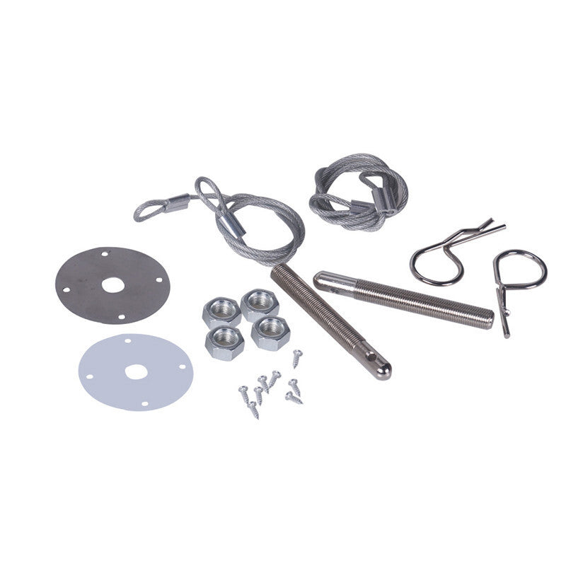 Universal Car Aluminum alloy Mount Engine Hood Pin Plate Bonnet Lock Latch Pin
