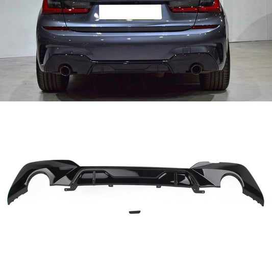 Rear Bumper Lip Diffuser Lip for BMW 3 Series G20 G21 G28 2019+ Glossy Black cl