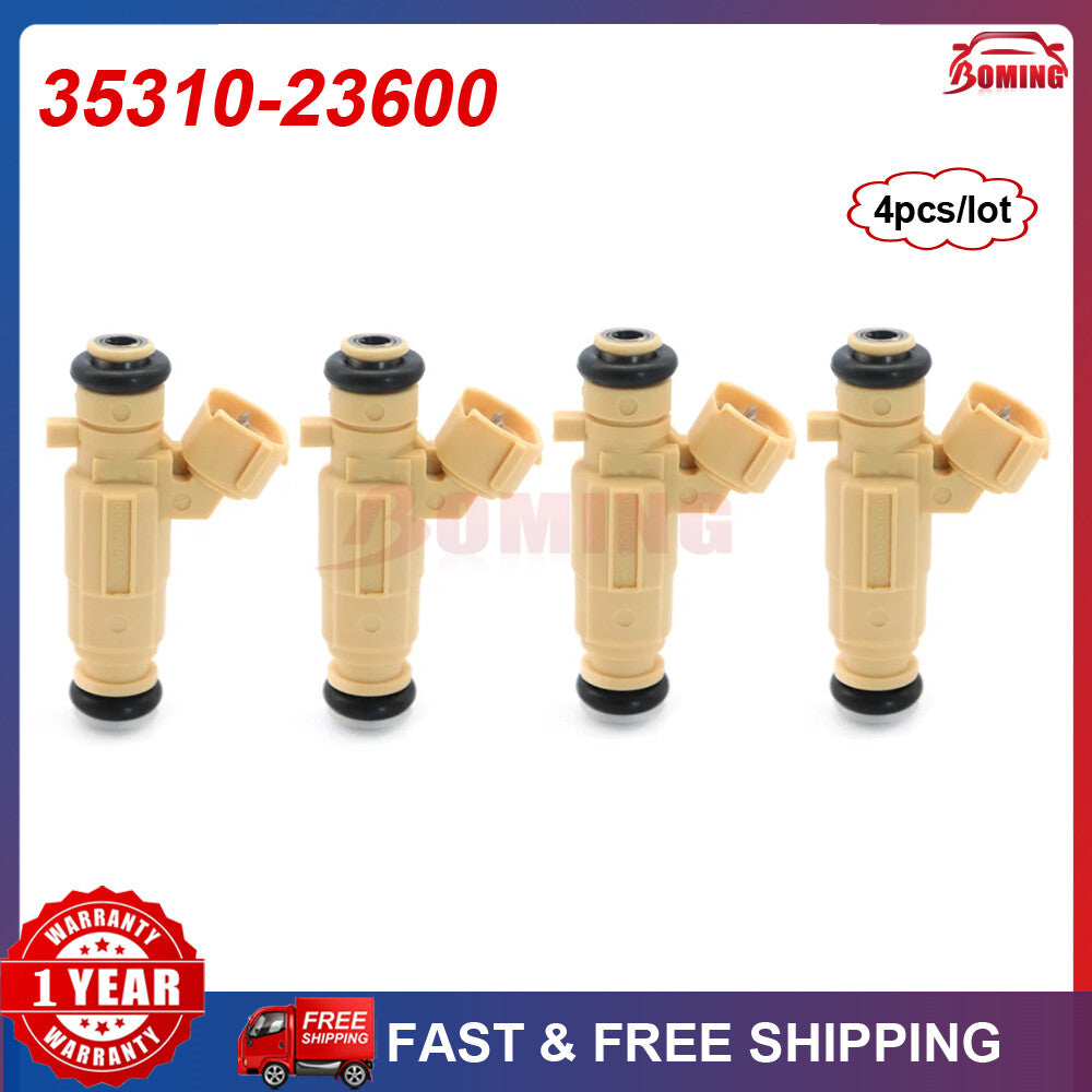 4-piece set of new fuel injectors 35310-23600 for Hyundai Santa Fe and for Kia Optima