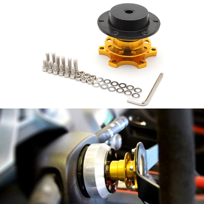 Sports Steering Wheel Quick Release Snap Off Boss Kit Hub Adapter Gold Universal