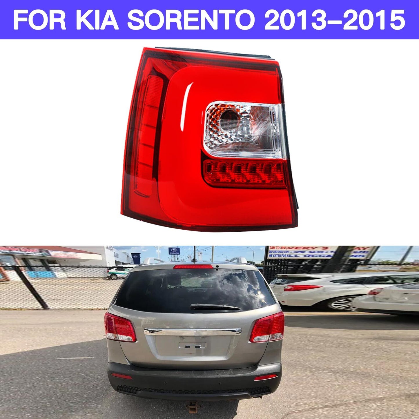 Left LED Rear Outer Tail Light Brake Light Stop Lamp for Kia Sorento 13-2015 AT