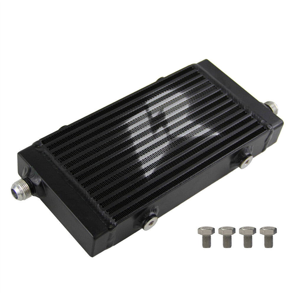 Universal Cross Flow BarPlate Oil Cooler Small AN10 Silver Core 9.5x5.5x1.58